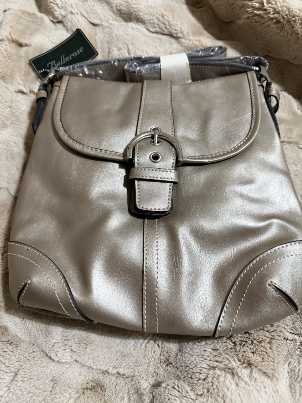 Bellerose Metallic Taupe Shoulder Bag - Shimmery Taupe